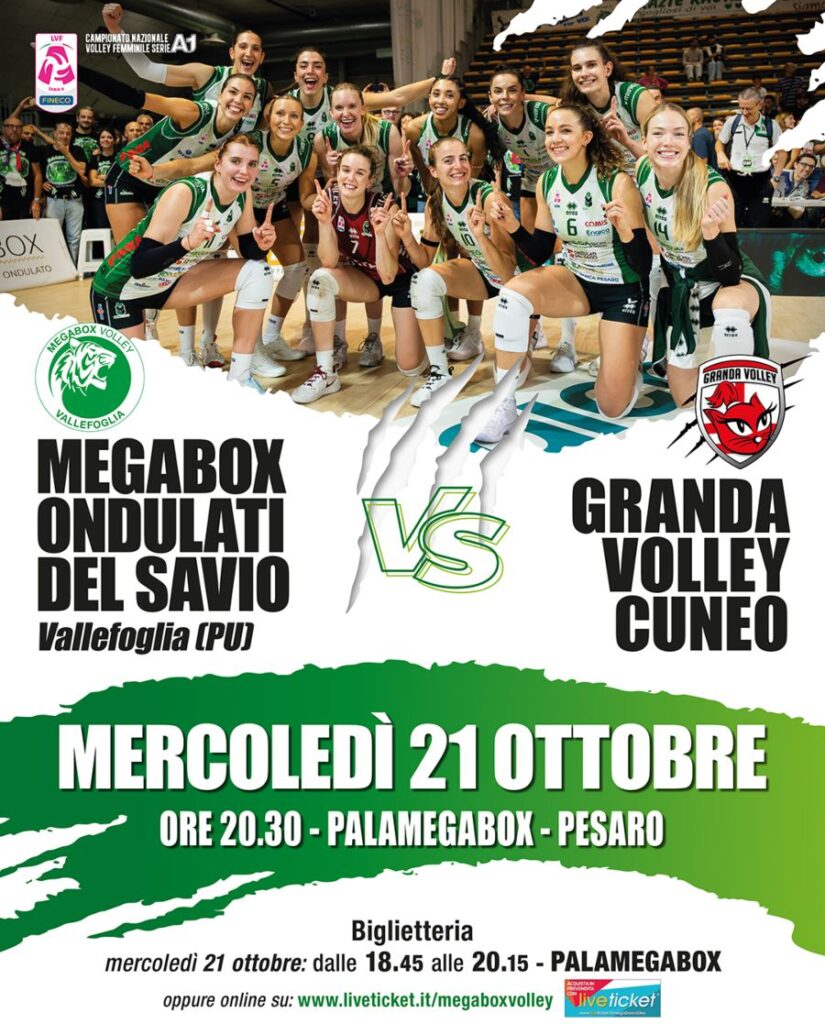 Megaobx volley vs Granda Volley cuneo - Mercoledi 21 ottobre