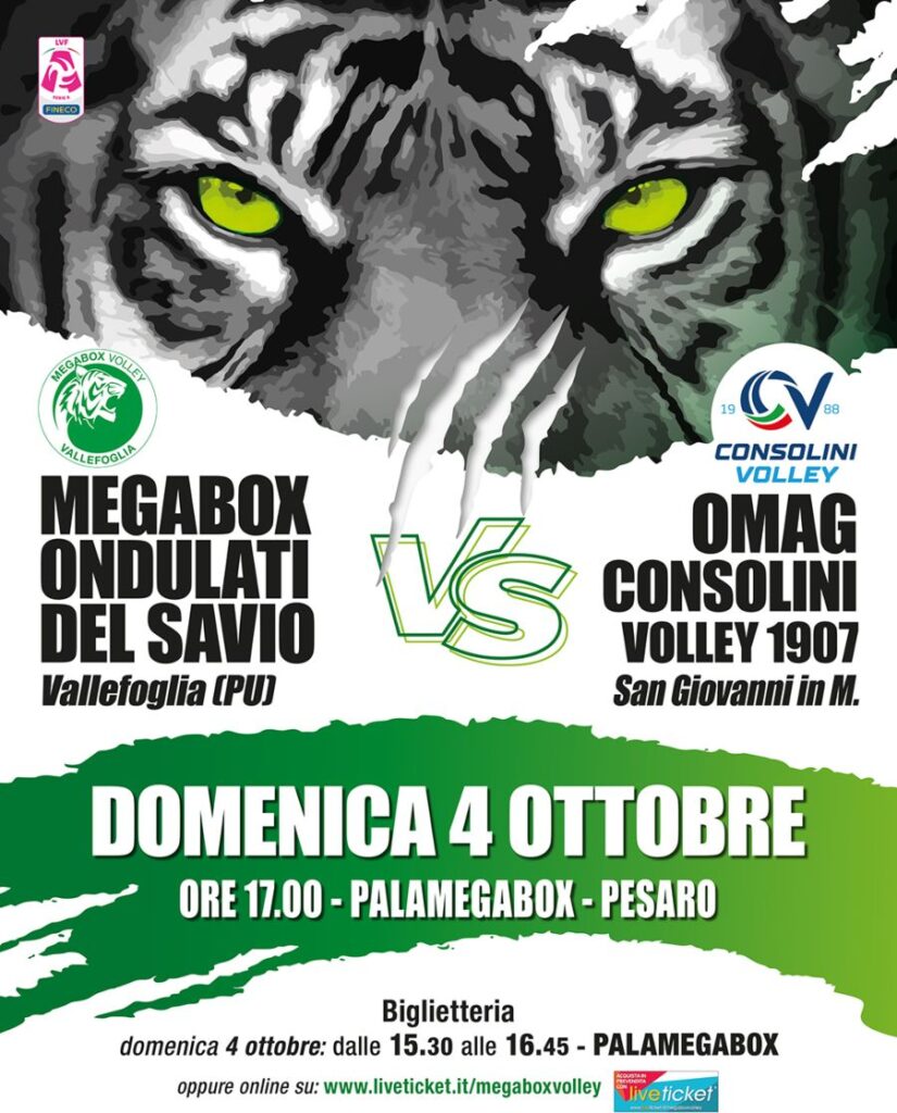 Megabox VS Omag Domenica 4 Ottobre ore 17.00 Palamegabox Pesaro