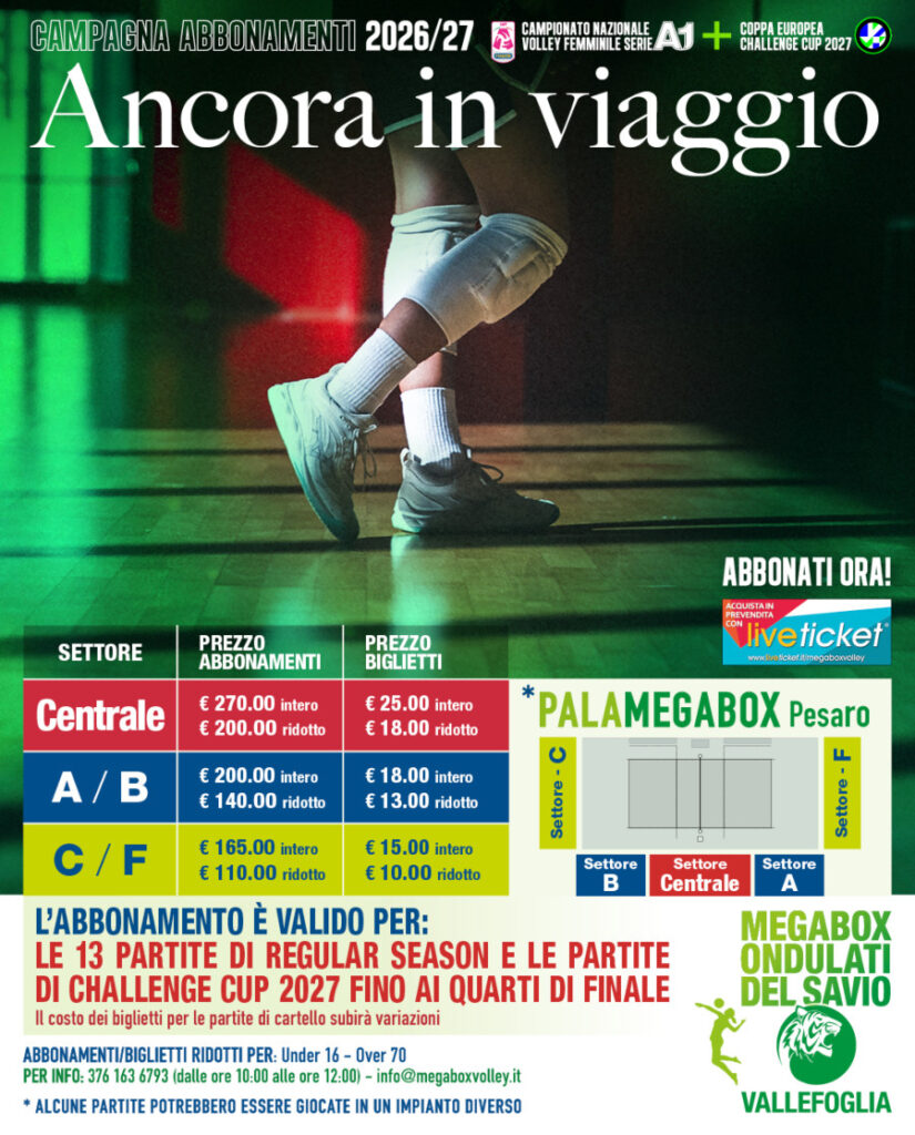 Megabox Volley ancora in viaggio 26-27